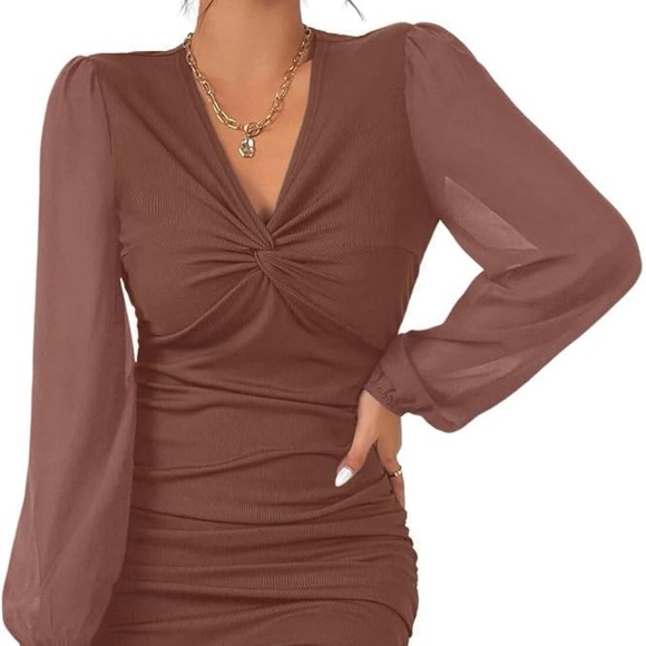 Elegant Brown Dress - Picture 2 of 10